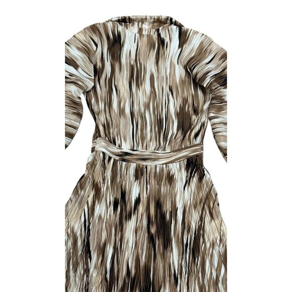 Simkhai Sz 6 Dress Midi Brown Striped Long Sleeve Designer South Western Boho - Picture 10 of 13